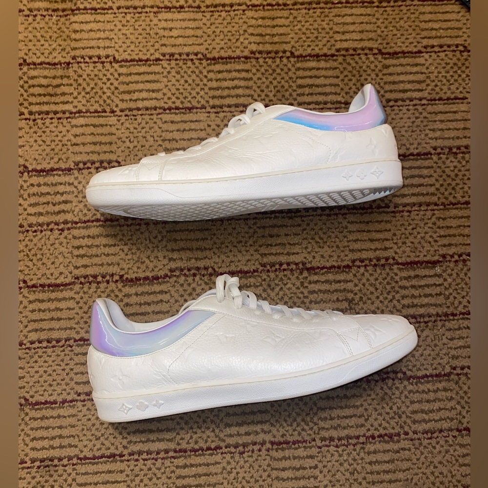 Louis Vuitton Luxembourg men’s sneaker size 11 white pink and blue